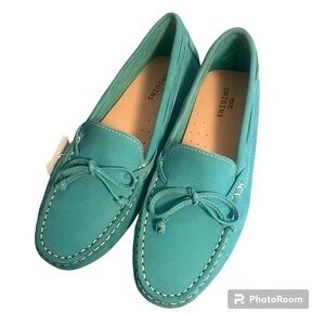 Earth Origins Monarch Moccasin Driving Loafer Shoe NWT Size 6 Teal Blue
